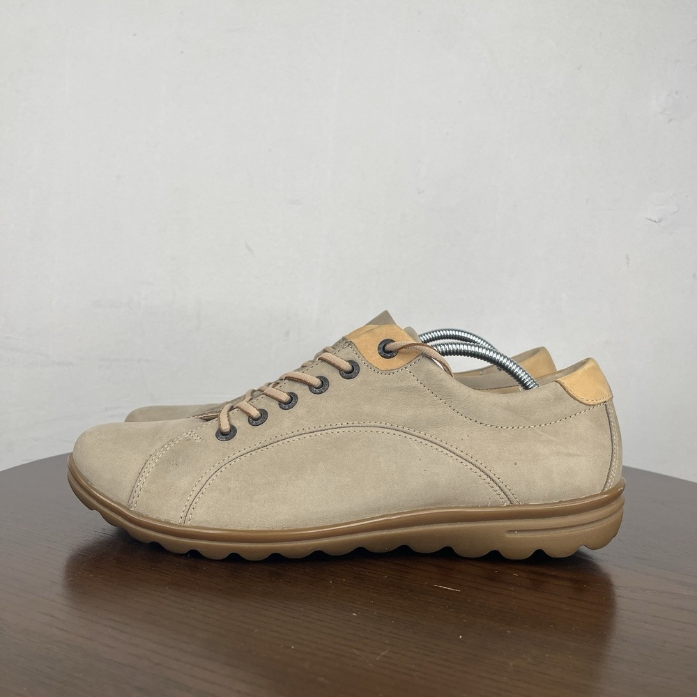 Hartjes XS Shoes Women's UK 8.5 / US 11 Brown Leather Comfort Lace Up Sneakers